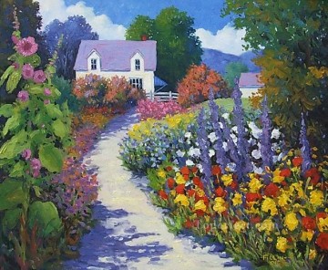 庭園 Painting - yxf029bE 印象派の庭園